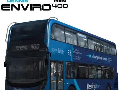 Alexander Dennis Enviro400 MMC Royal blue Low-poly 3D model