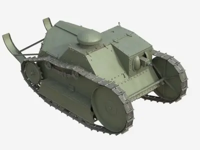 American Light Tank M1918 Ford 3-ton tank Low-poly 3D model