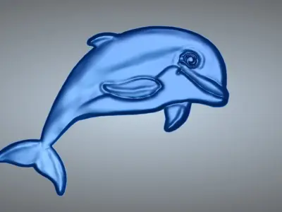 dolphin flat back Free 3D print model