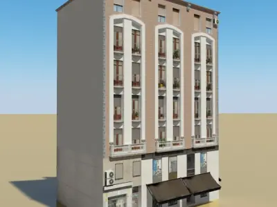 Photorealistic Low Poly Building 3D model 3