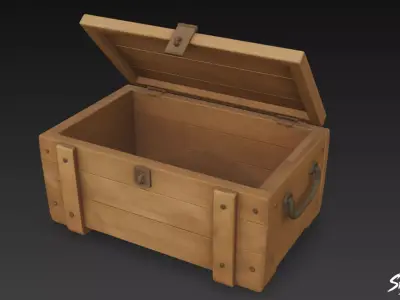 Ammo Crate Open Low-poly 3D model