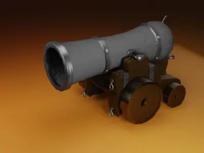 Medieval Cannon  Low-poly 3D model
