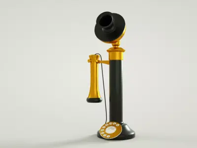 candlestick telephone Low-poly 3D model