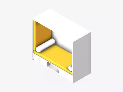 Seat - Library - Integral - Reading Nook Low-poly 3D model