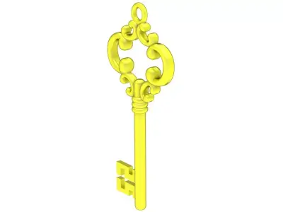 Vintage Ornamental Key Pendant 3D Jewelry Model 6168 3D print model