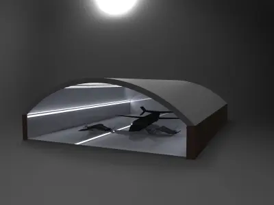 Aircraft Bunker 3 sizes Free 3D model