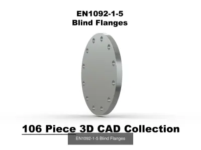 European Standard EN1092-1 Flanges CAD Files - 7 Flange Types 3D Model Pack