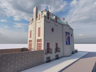 Commercial building-building classic 3D model purchase