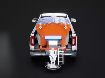 Snow Plow Pickup Truck Winter Service Utility Vehicle  Low-poly 3D model