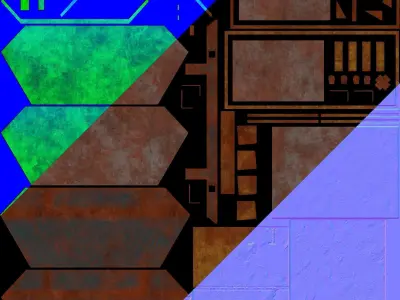 Low-poly PBR Skip pile of rubble in bin Low-poly 3D model