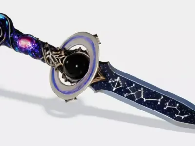 Cosmic Void Stardust Dagger 3D Model Low-poly 3D model