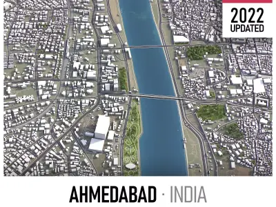 Ahmedabad Low-poly 3D model