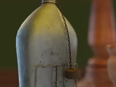 US Army Bottle Low-poly 3D model