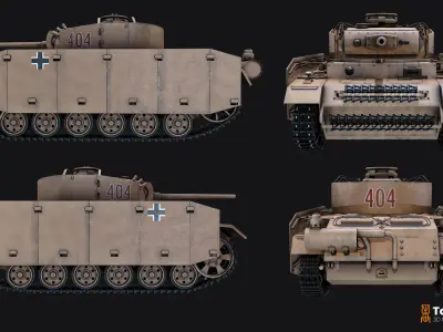 Panzerkampwagen III AUSJ M German Medium Tank 3D model