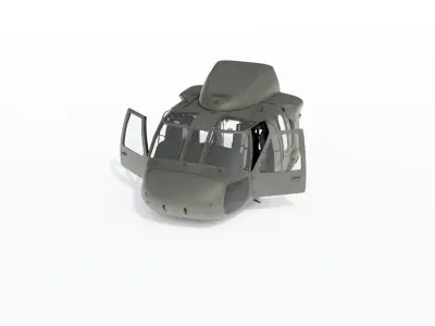 UH-60M Blackhawk Cockpit 3D model