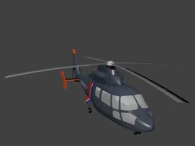 Eurocopter SA 365 Dauphin Free low-poly 3D model