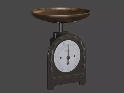 Low-Poly Vintage Kitchen Scale Low-poly 3D model