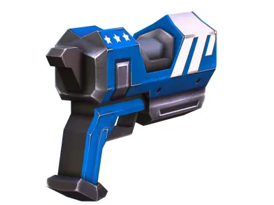 LowPoly Sci-Fi Cartoon Pistol Gun Low-poly 3D model 2