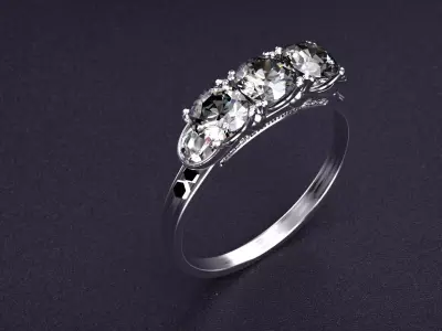 Diamond pear ring solitare rose gold fashion woman industrial 3D model