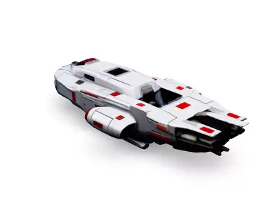 Scifi Dropship Shuttle 3D Model Low-poly 3D model