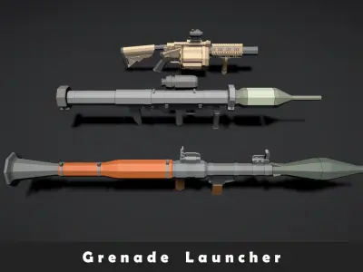 Weapons Pack - Gun Low-poly 3D model