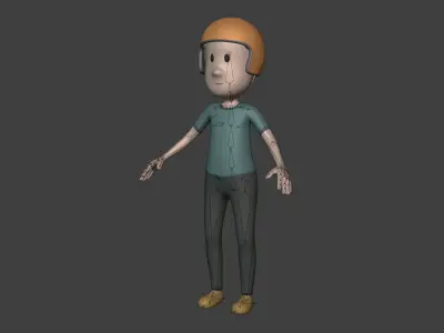 Cartoon Transport Pack - Scooter Plane Truck smartphone Hand Man Low-poly 3D model