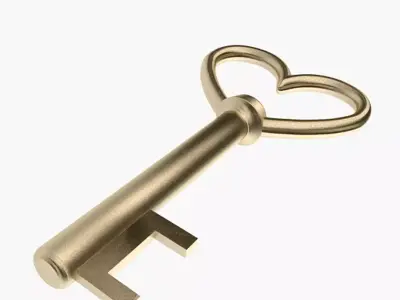 Gold Key Low-poly 3D model