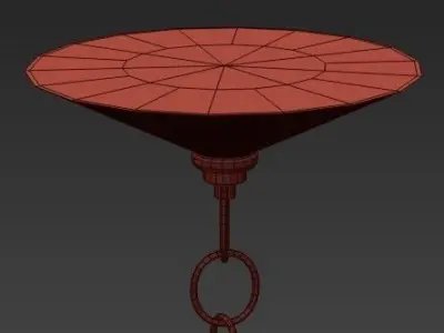 Concave Smoked Lucite Disc Chandelier 3D model