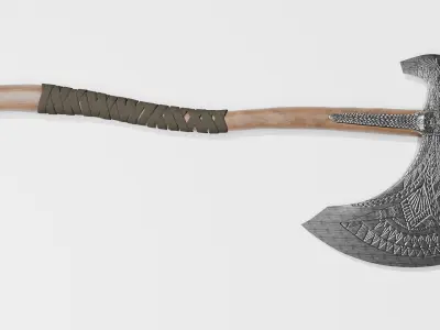 Battle Axe Free low-poly 3D model buy