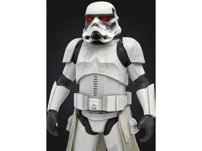Realistic Sci Fi White Trooper Low-poly 3D model