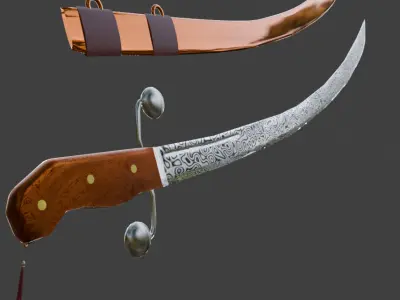 Saber with Sheath 3D model