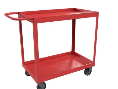 Red Cart Realistic Low-poly 3D model