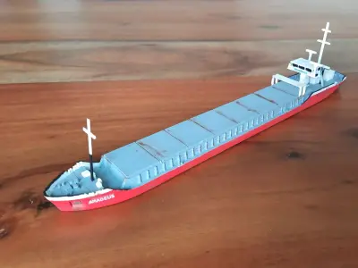 COASTAL CARGO SHIP WATERLINE MODEL - 3D MODEL FOR PRINTING 3D print model