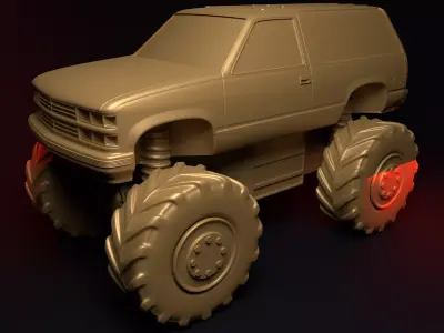 Simple toy suv 3D print model