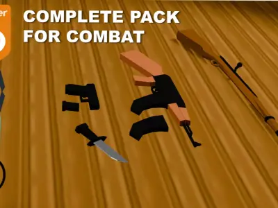 Low-Poly - Game ready - Gun Arsenal Set Low-poly 3D model