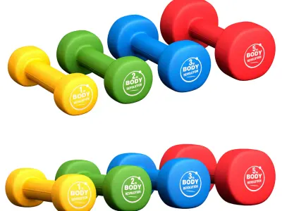 Fitness dumbbell set 3D model purchase