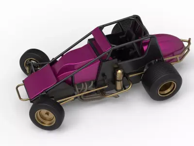 Dirt Silver Crown Car while turning Scale 1 to 25 3D print model