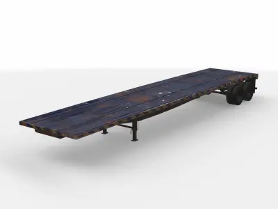 flatbed trailer 3D model