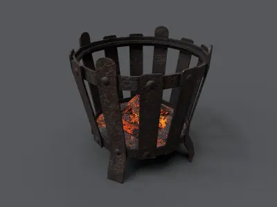 Braizers and lamps pack Low-poly 3D model