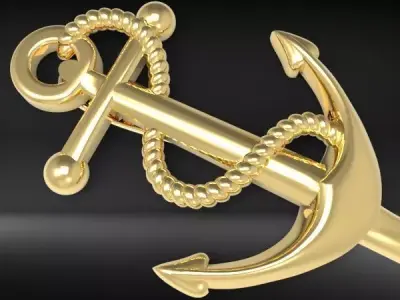 MENS ANCHOR PENDANT NECKLACE ROPE DESIGN JEWELRY 3D print model purchase