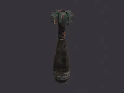 Improvised mortar shell prop weathered finish Low-poly 3D model