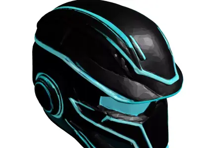 Neon Cyberpunk Helmet 3D Model 3D model