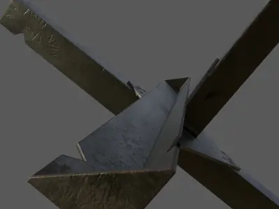 Czech Hedgehog Barricade Low-poly 3D model