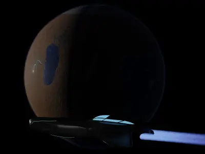 Planet and Spaceship 3D model 3D model