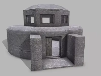 Military Bunker 10 Low-poly 3D model