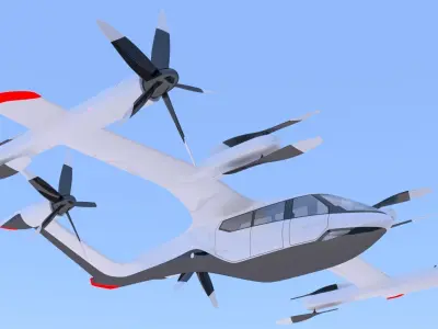 Droneport Hyundai S-A1 and Tesla Robovan 3D model