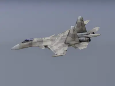 Su-37 Terminator v2 Low-poly 3D model