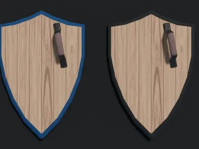 Heater Shield - Flat Low-poly 3D model