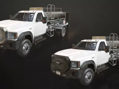 Medium Duty VX400 - Fuel Truck Low-poly 3D model