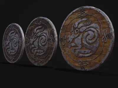 Nordic Night-Mare Shield  Low-poly 3D model